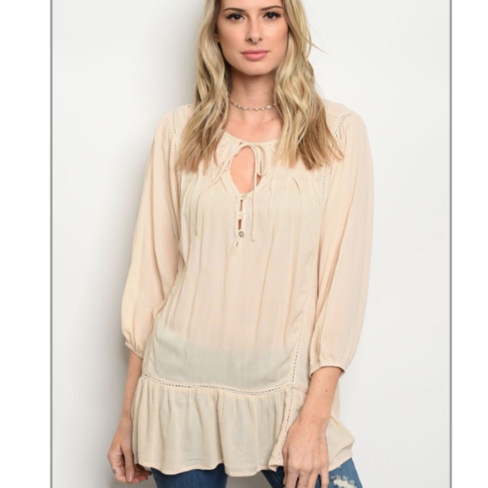 Natural Color Long Sleeve Tunic NWT